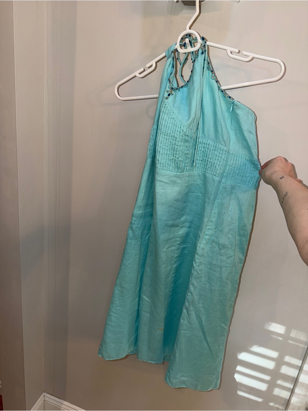 Ann Taylor Aqua Halter Sundress